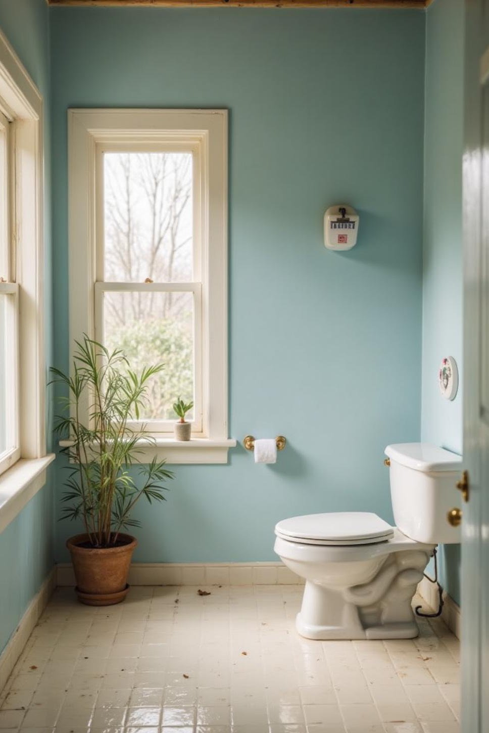 Serene Blue & Cream Art Deco Bathroom Design