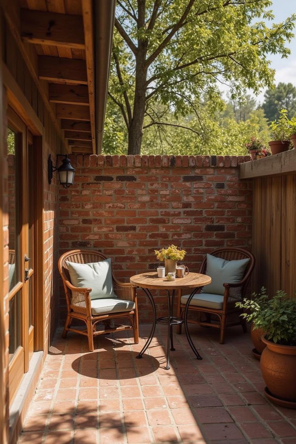 Rustic DIY Brick Wall for Outdoor Patio