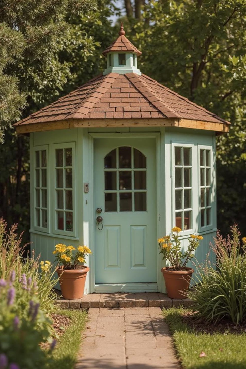 Pastel Green Cottage Gazebo: Backyard Ideas