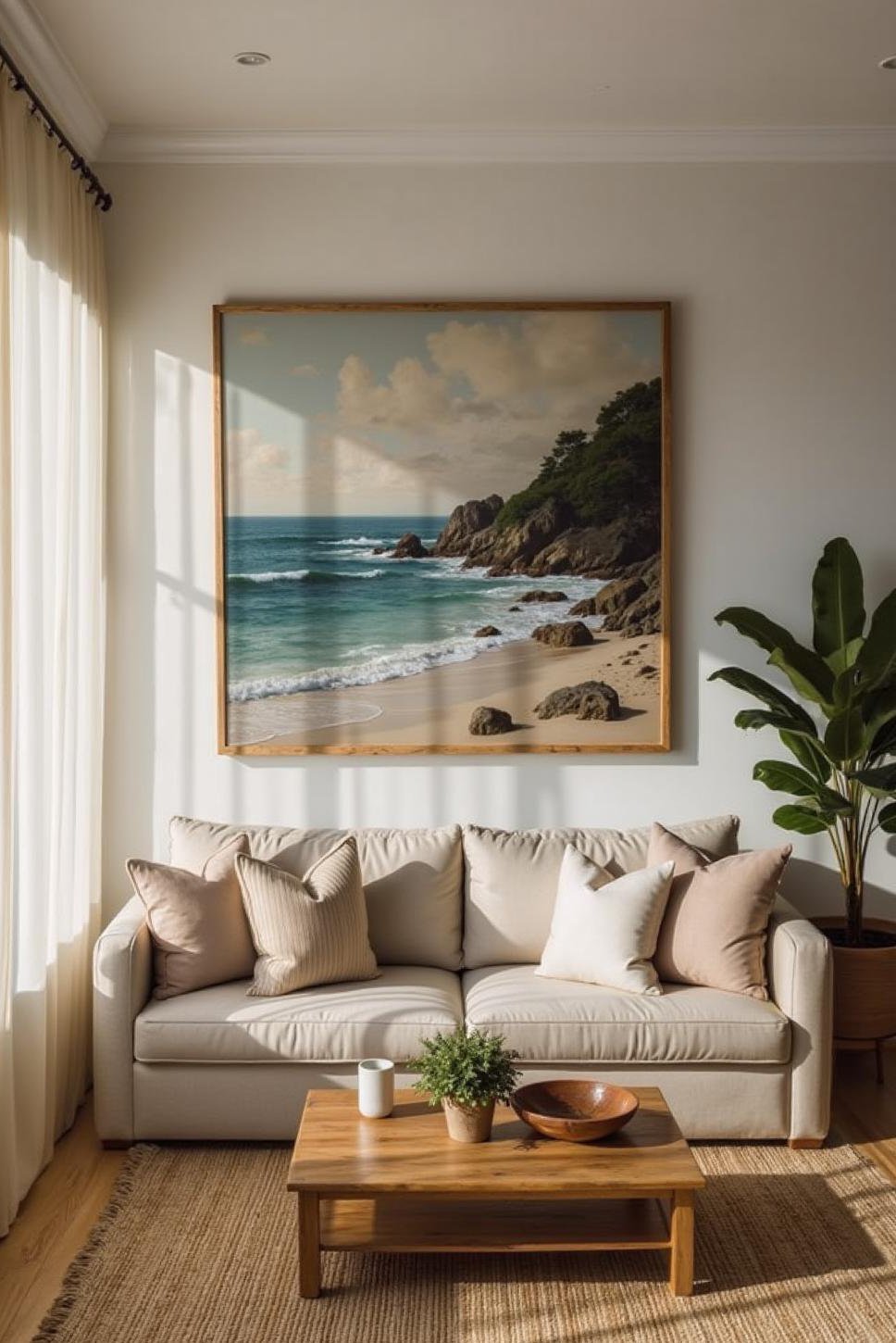 Coastal Living Room: Ocean View Statement Art