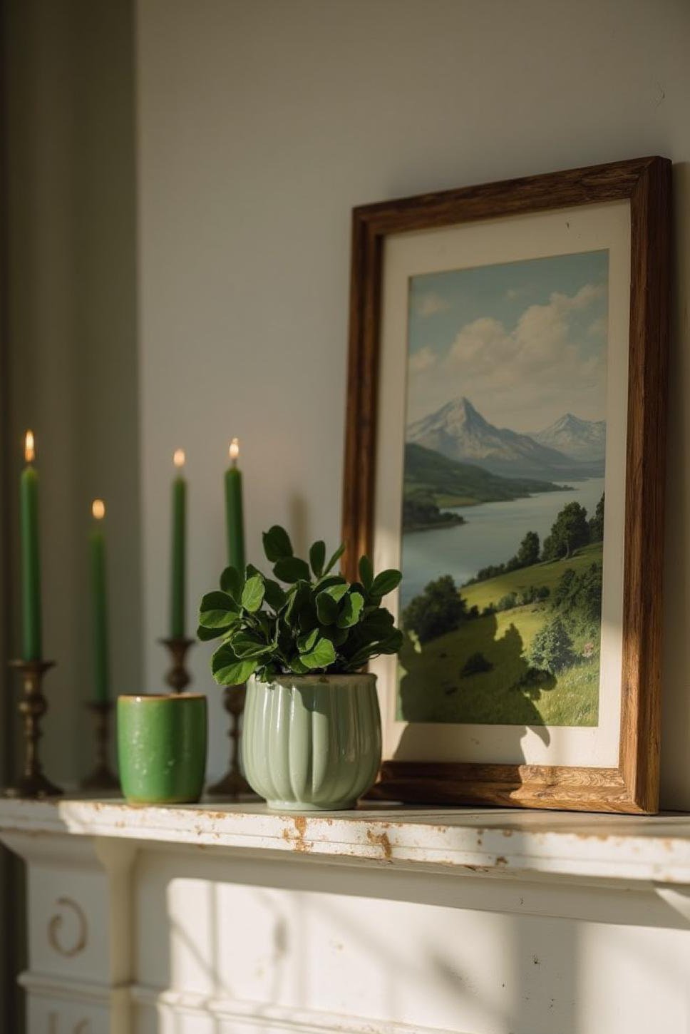 Classic St. Patrick's Day Mantel Decor: Simple & Elegant