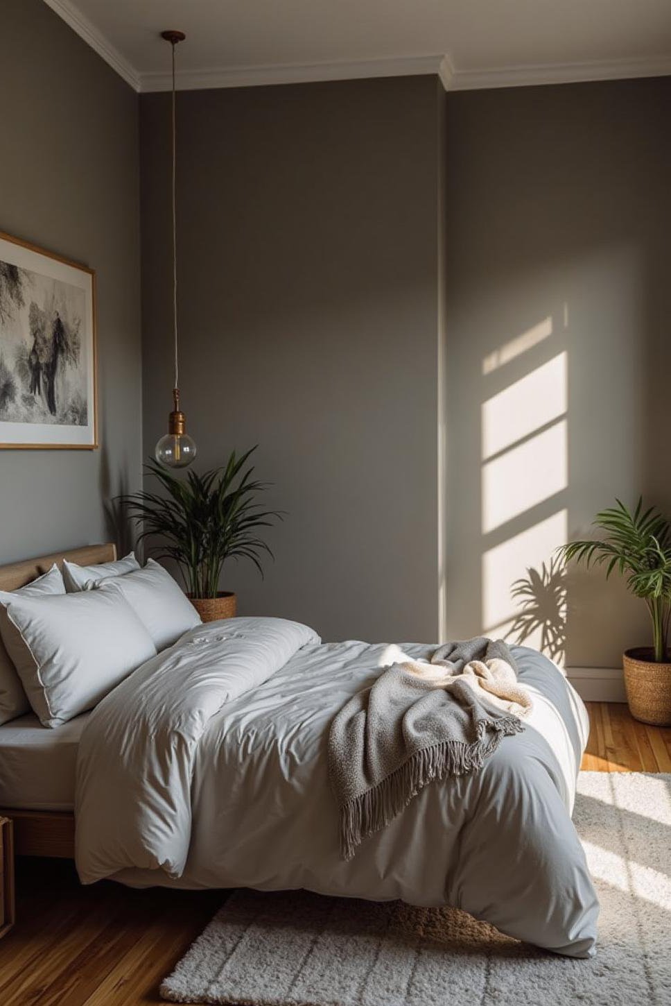 Monochromatic Grey: Calming Bedroom Color Combination