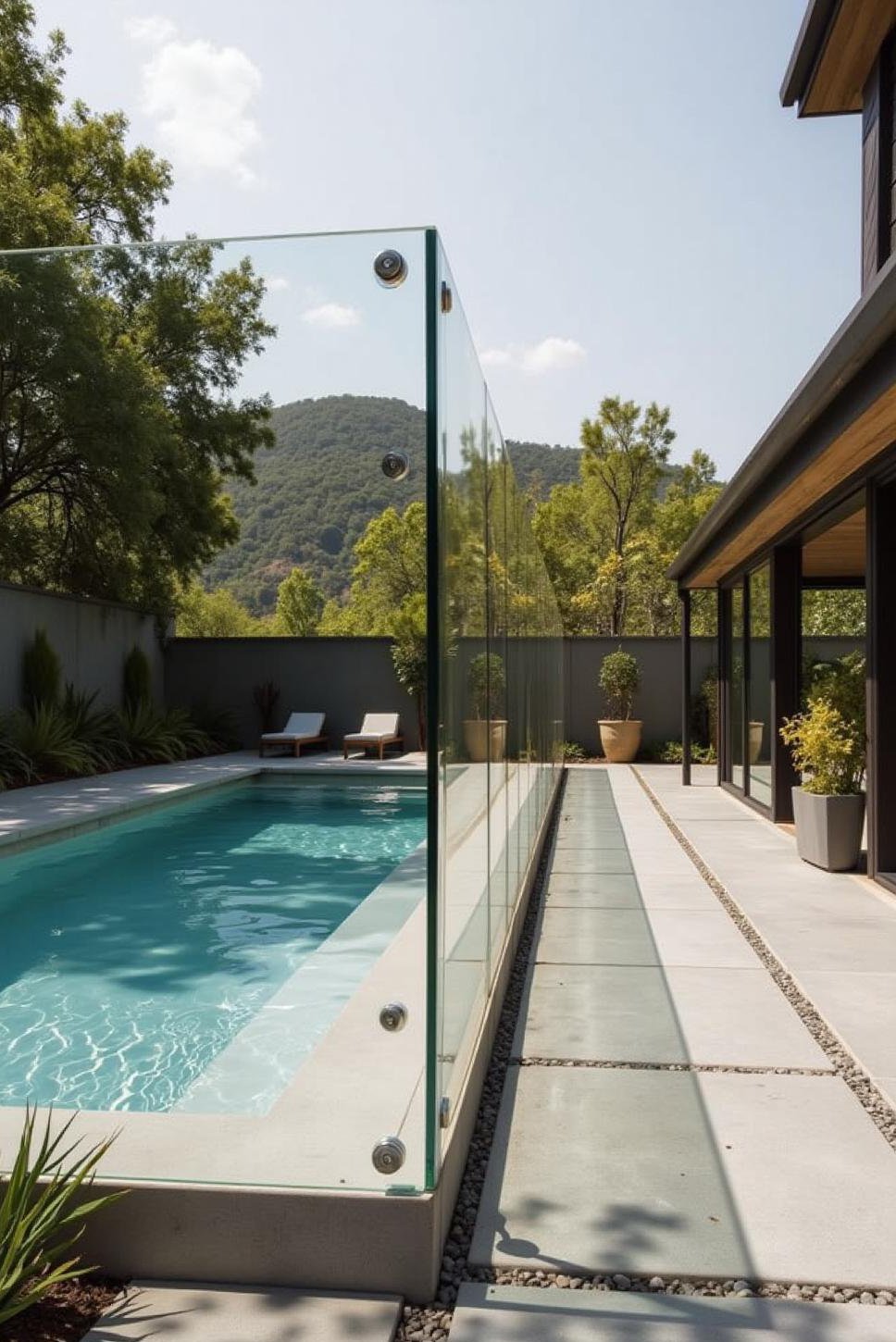 Invisible Glass Pool Fence: Modern & Minimalist