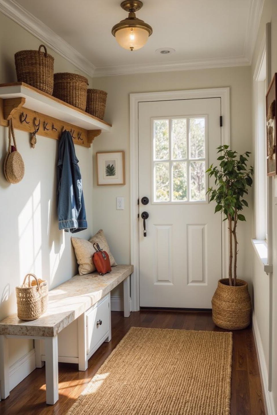 Contemporary Minimalist Mudroom: Texture & Clean Lines