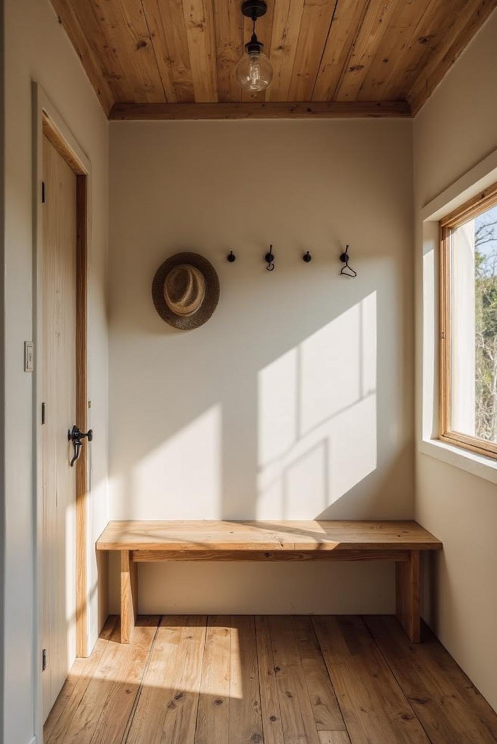 Contemporary Minimalist Mudroom: Hidden Laundry Chute