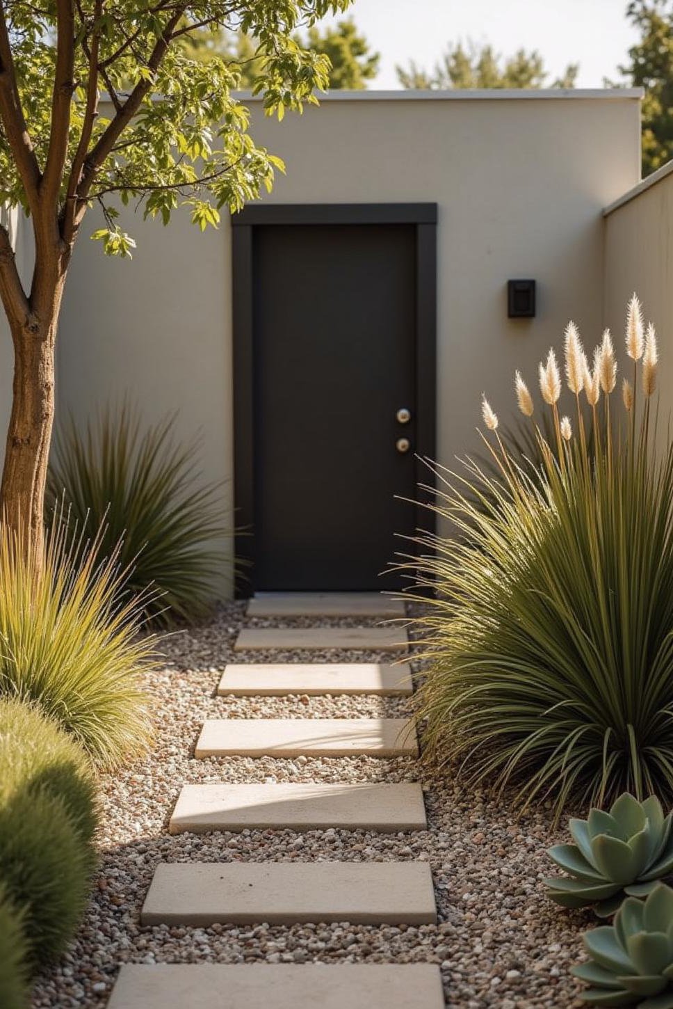 Modern Minimalist Secret Garden: Succulents & Gravel Paths