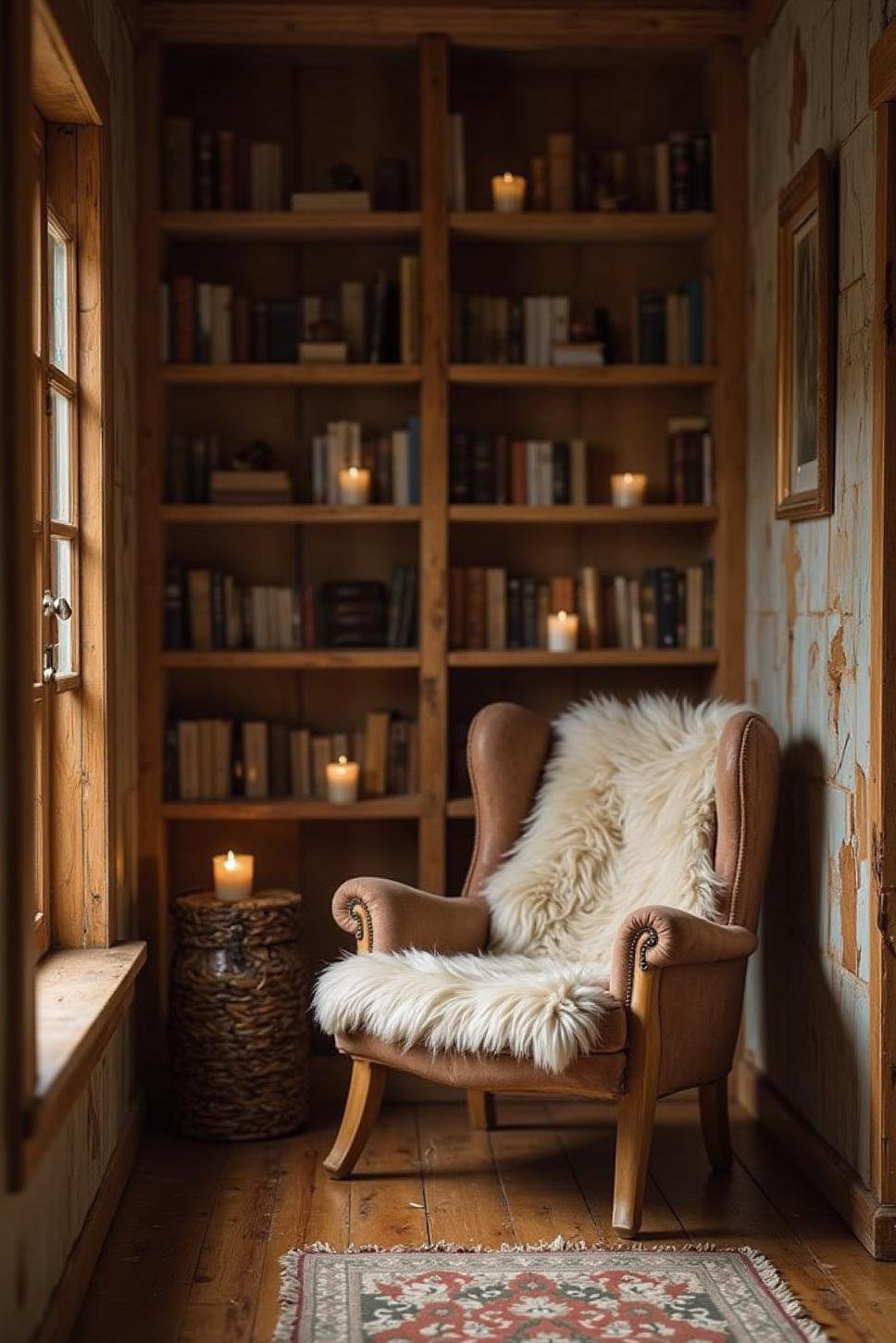Rustic-Chic Reading Nook with Reclaimed Wood