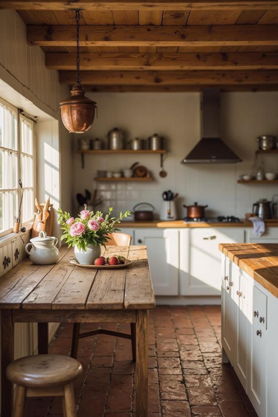Cozy White Cottage Kitchen: Deco Champetre Farmhouse Decor