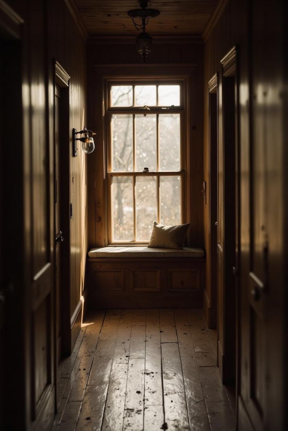 Brighten a Dark Moody Hallway with a Window Seat