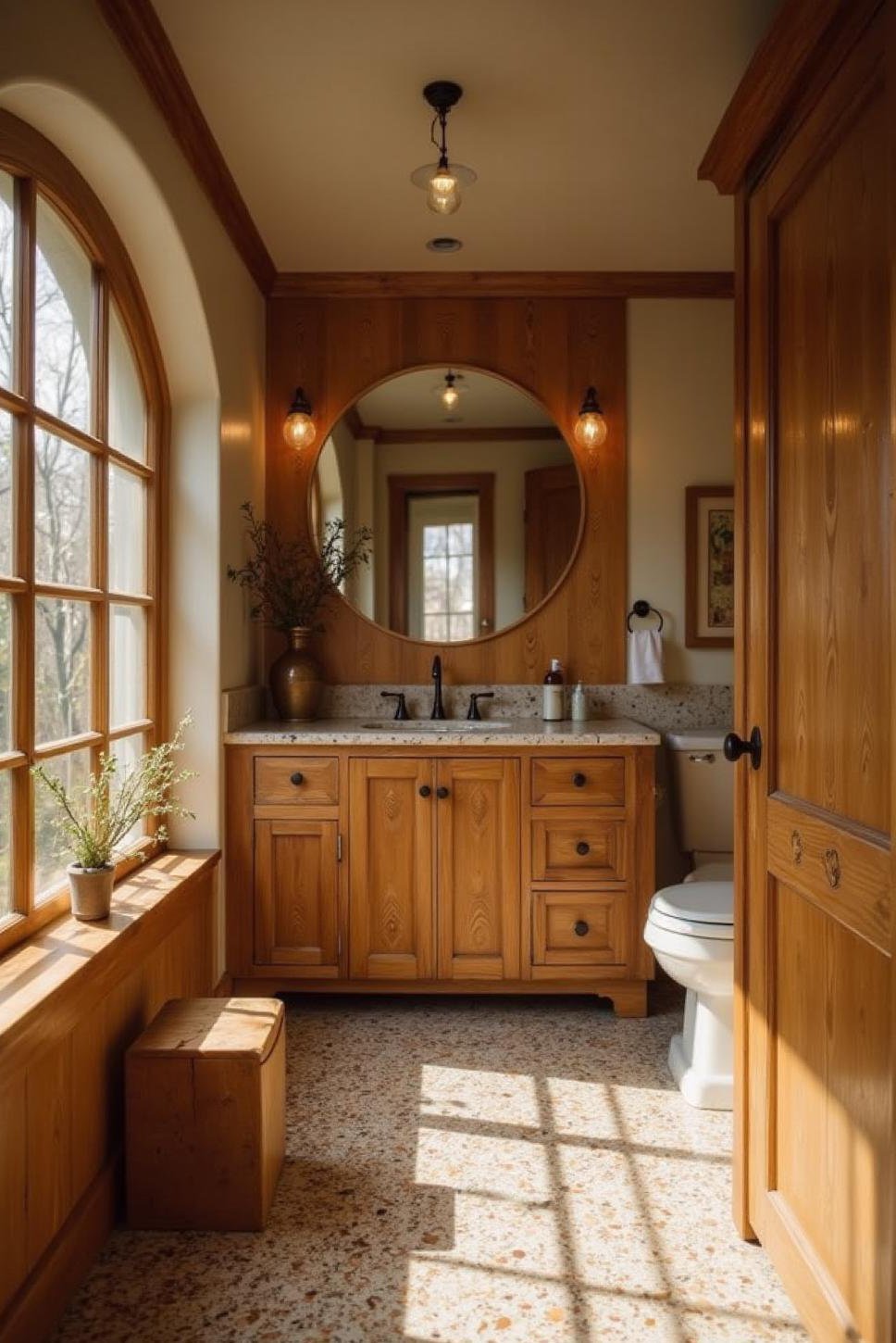 Sophisticated Art Deco Bathroom with Natural Materials