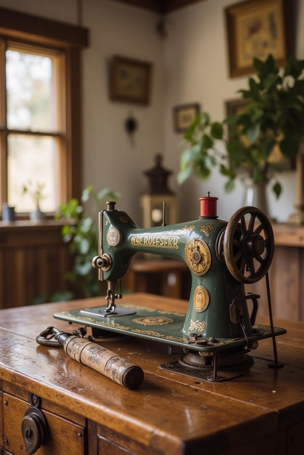 Vintage Sewing Machine Farmhouse Decor