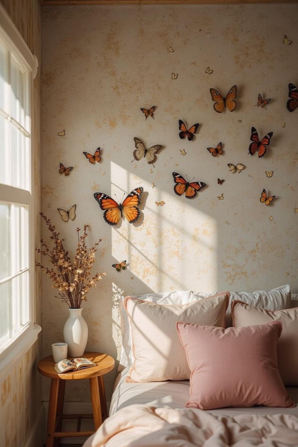 Realistic Butterfly Decals: Butterfly Bedroom Wall Decor