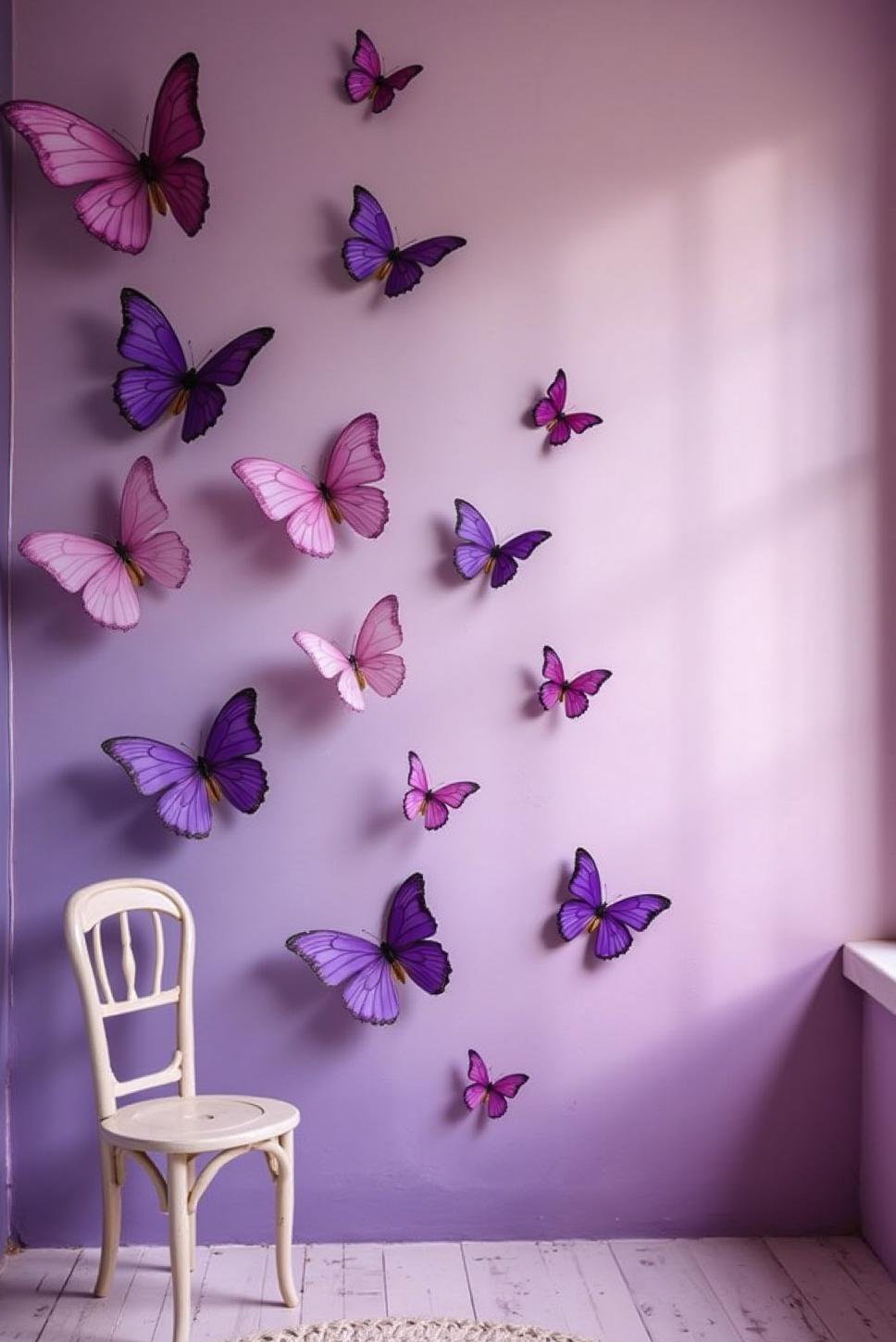 Lavender Butterfly Wall Decor: 3D Butterfly Art