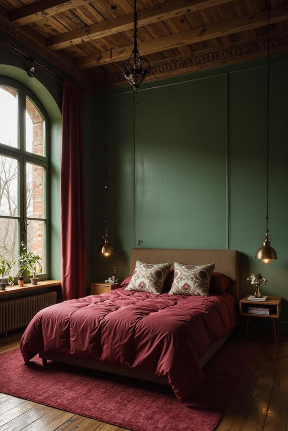Emerald Green & Burgundy: Luxurious Bedroom Colors