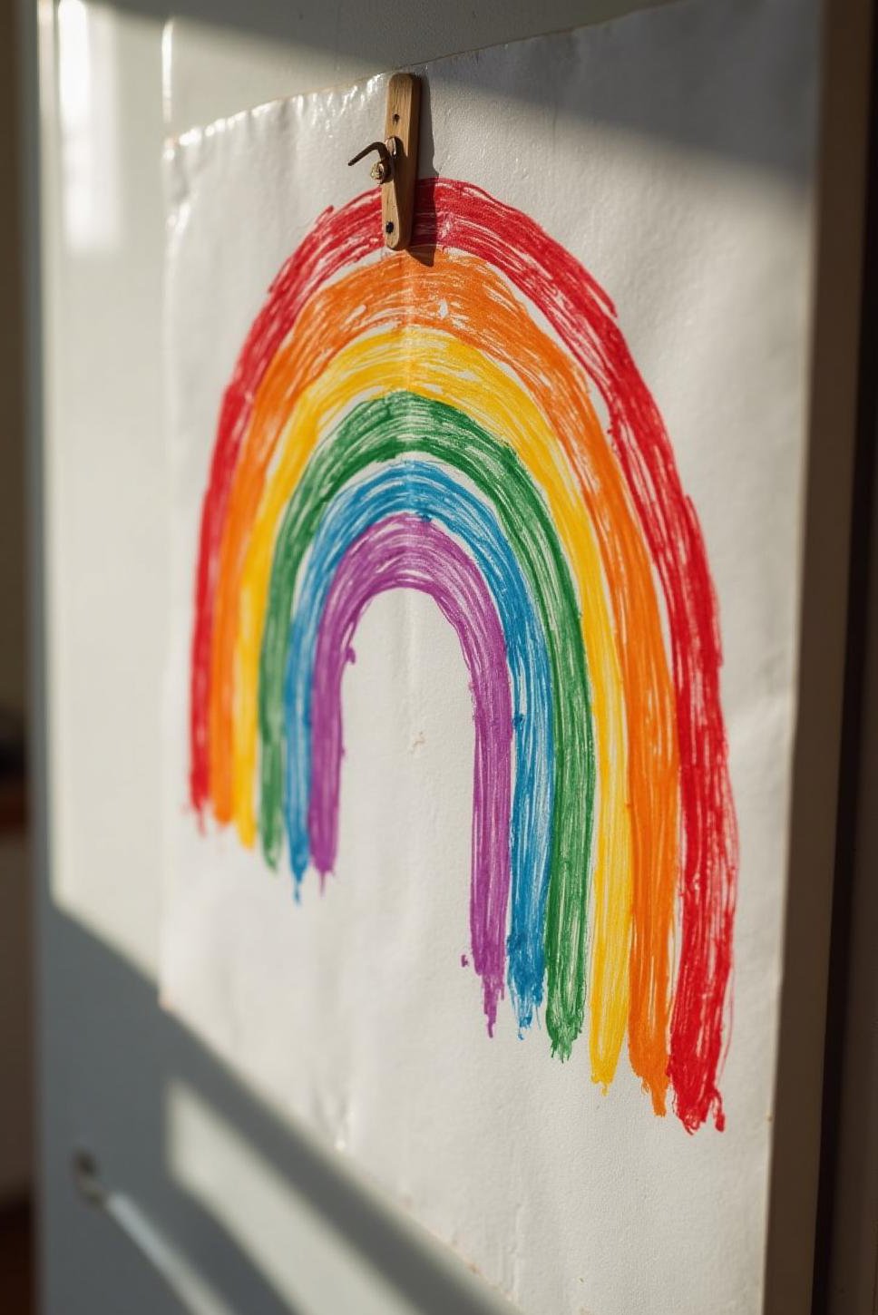 Kids Rainbow Crayon Art: Refrigerator Masterpiece