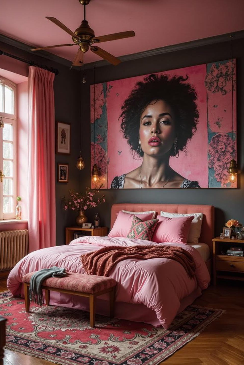 Maximalist Pink & Black Bedroom: Bold & Unique