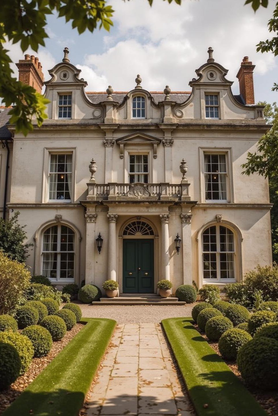 Elegant Georgian Country House: Grey Stone & Formal Gardens