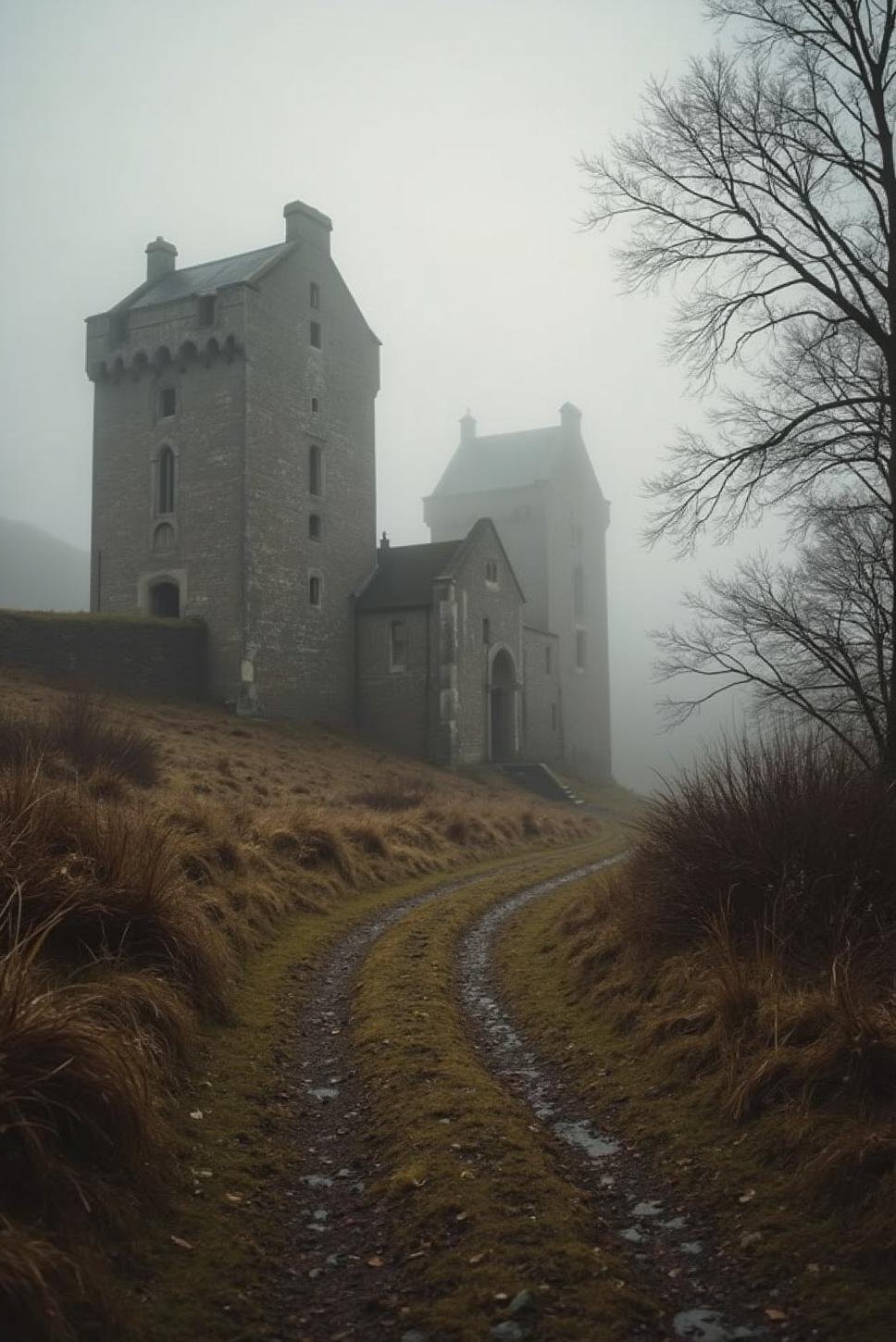 Misty Scottish Castle: Abandoned Beauty in Fog