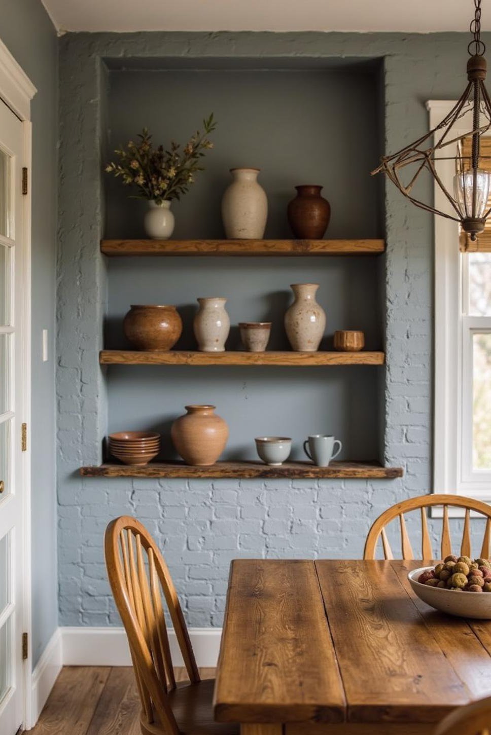 Rustic Blue-Gray DIY Faux Brick Accent Wall