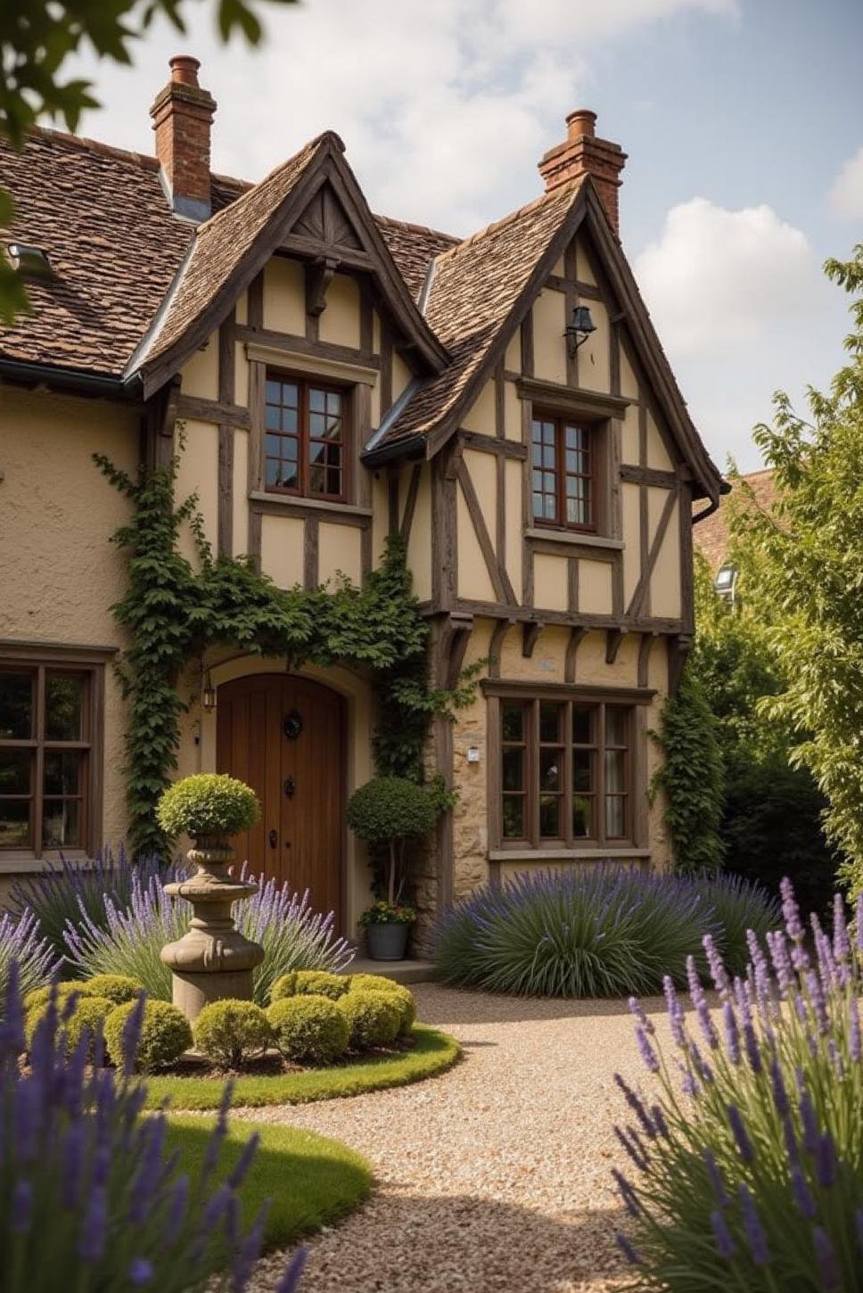 French & English Cottage Exterior: Stone & Slate Charm