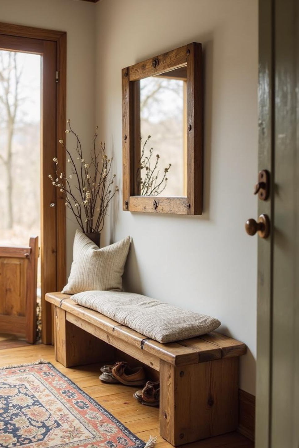 Small Entryway: Maximize Space with Bench & Mirror