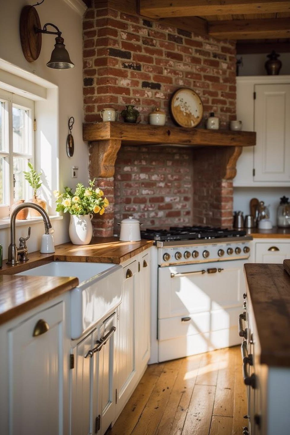 White Farmhouse Kitchen: Rustic Country Decor