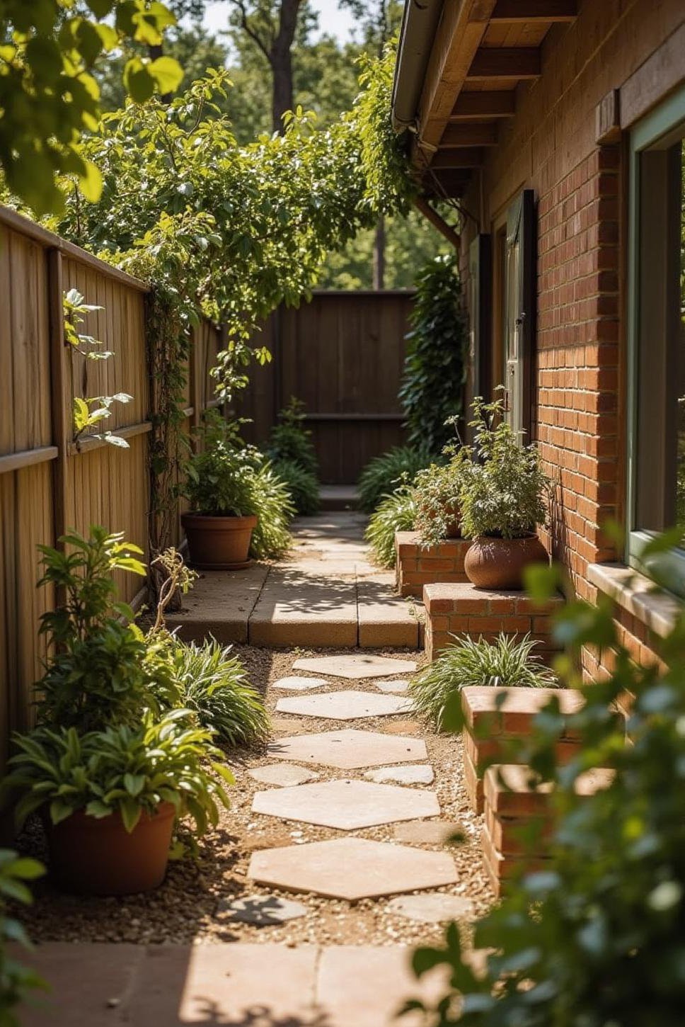 Garden Patio with Pathways & Seating Areas