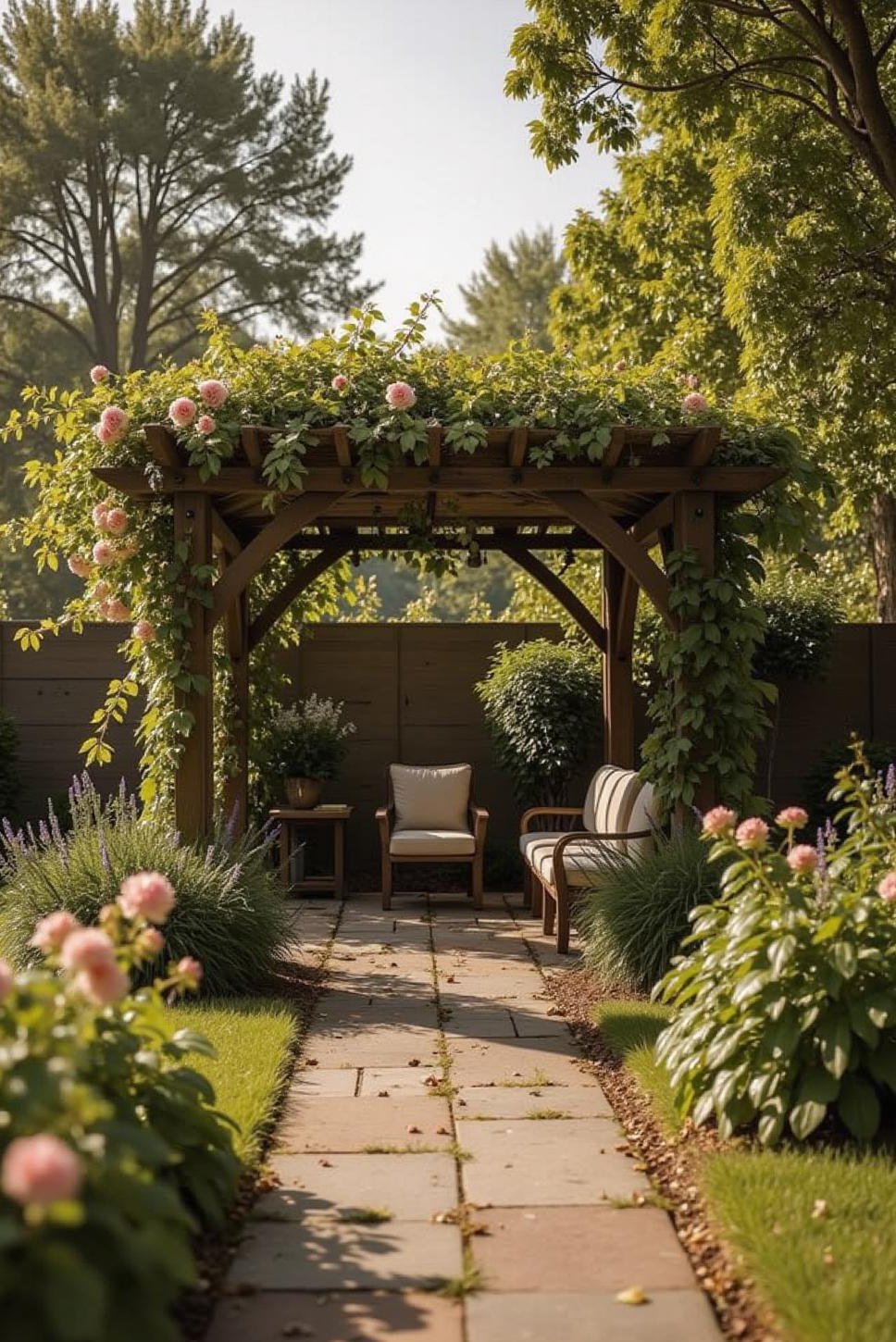 Vine-Draped Pergola Gazebo: Backyard Shade & Beauty