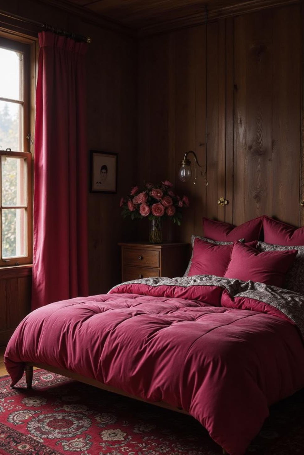 Gothic Pink & Black Bedroom: Dark & Dramatic