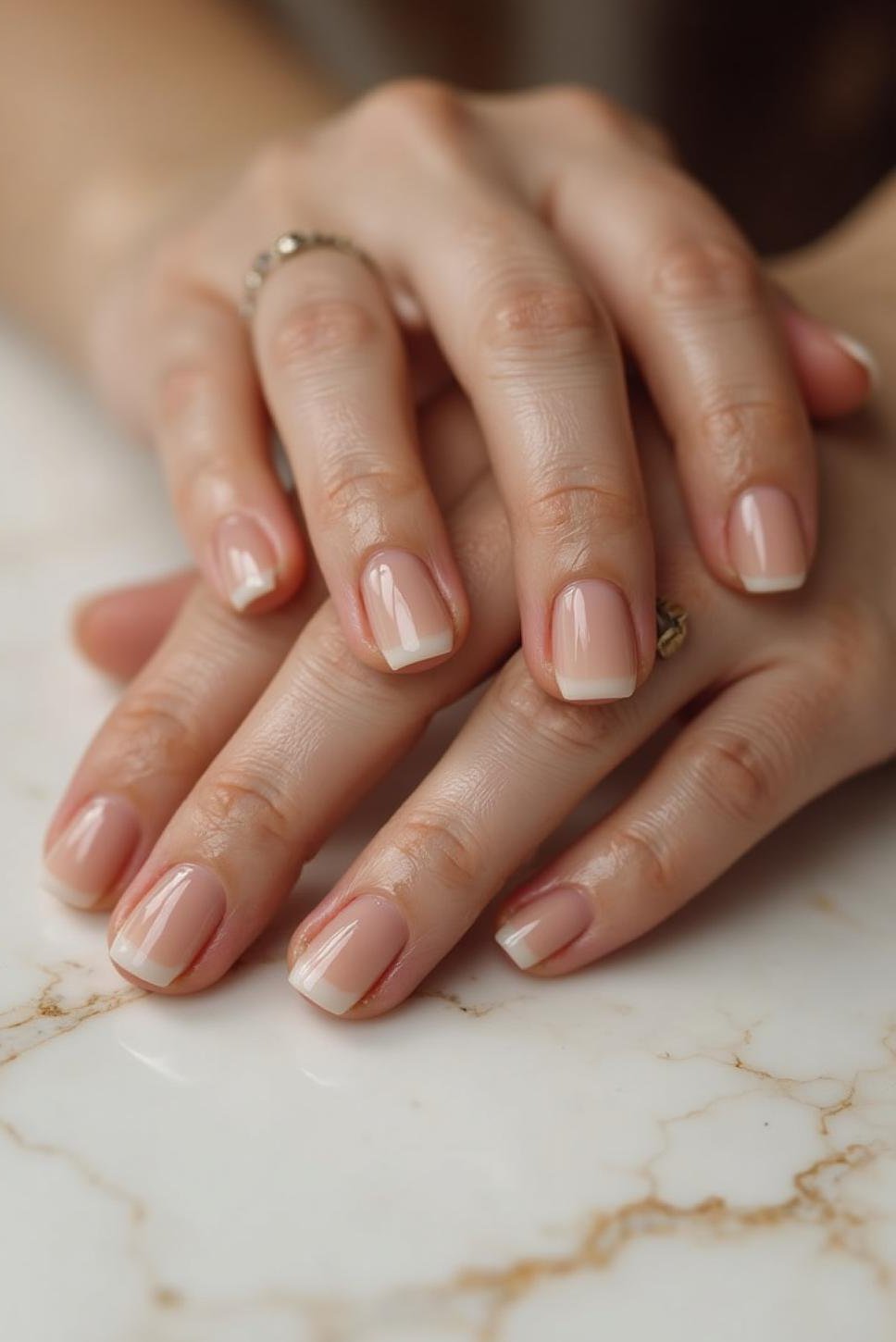 Creamy Beige Square Nails: Classy Short Manicure