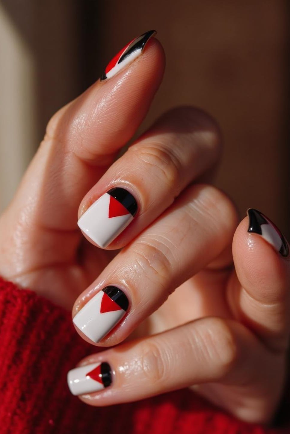 Edgy Red & Black Valentine's Nail Designs