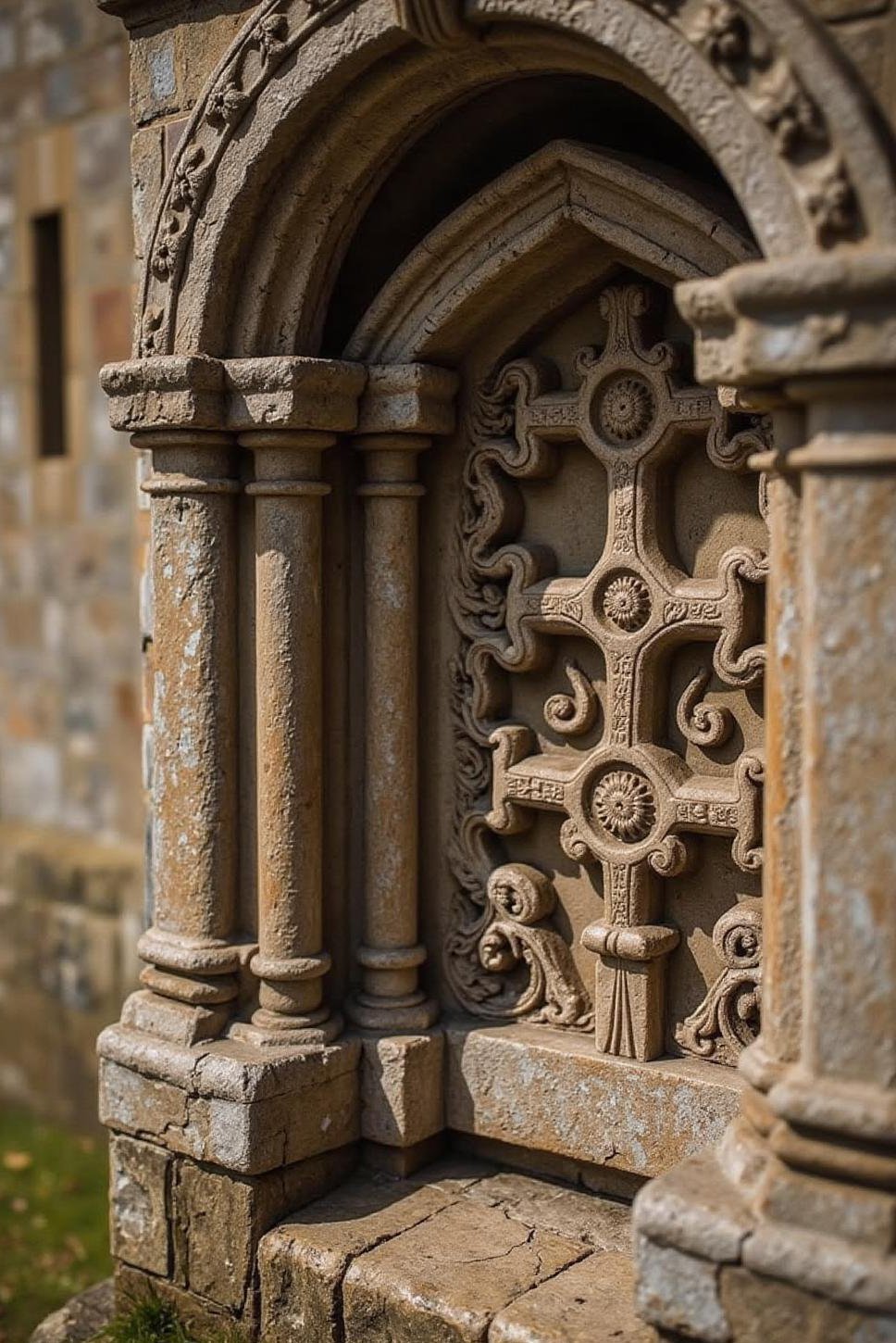 Intricate Stone Carvings: Elegant Scottish Castle Details