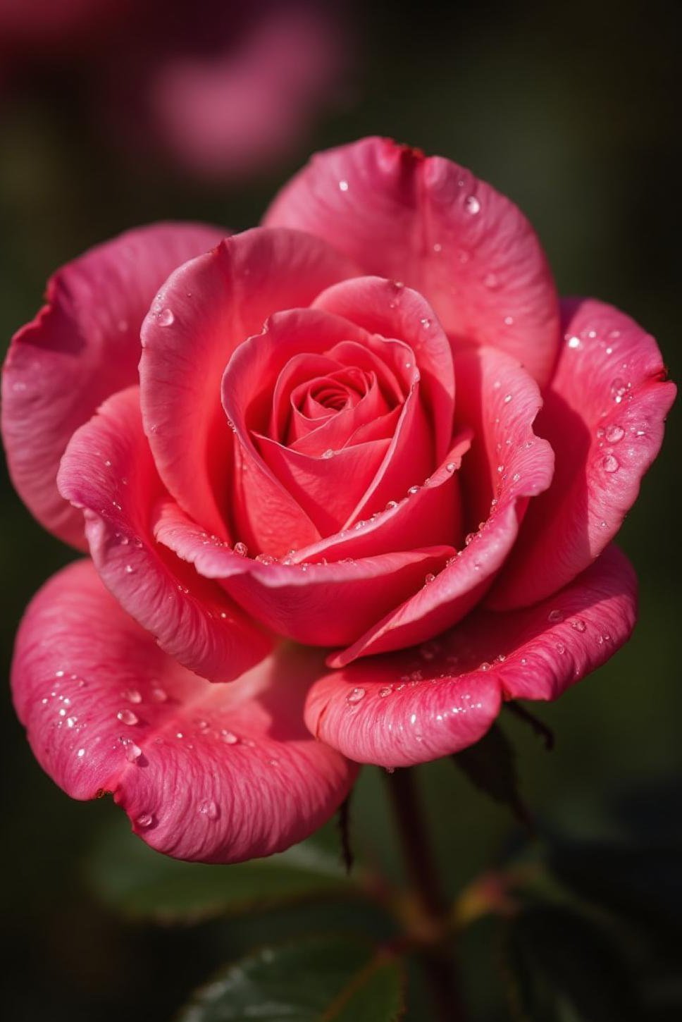 Macro Flower Photography: Dew-Kissed Rose Close Up