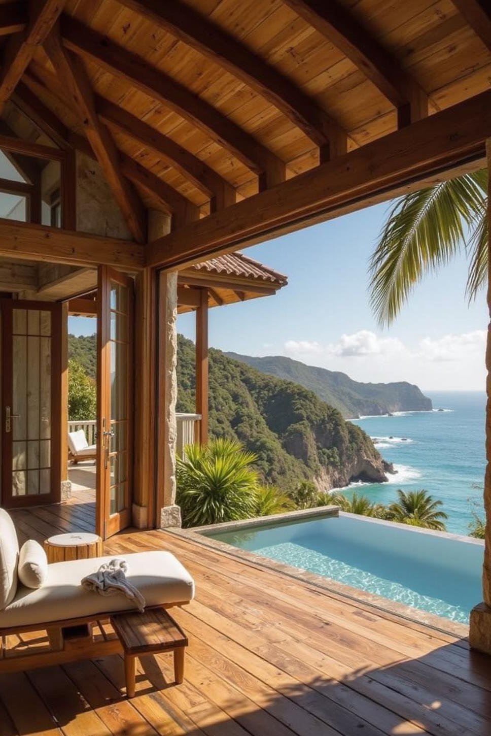 Oceanview Tropical Villa:  Natural Materials & Stunning Views