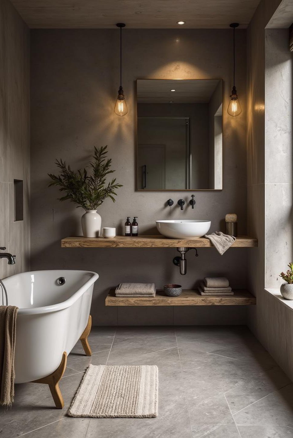Maximalist Grey Bathroom: Bold Textures & Shades