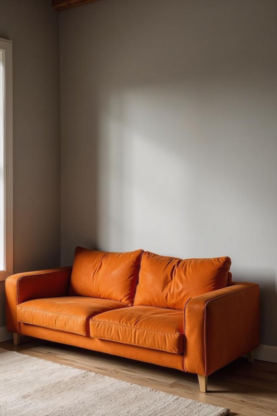 Burnt Orange Sofa: Minimalist Living Room Ideas