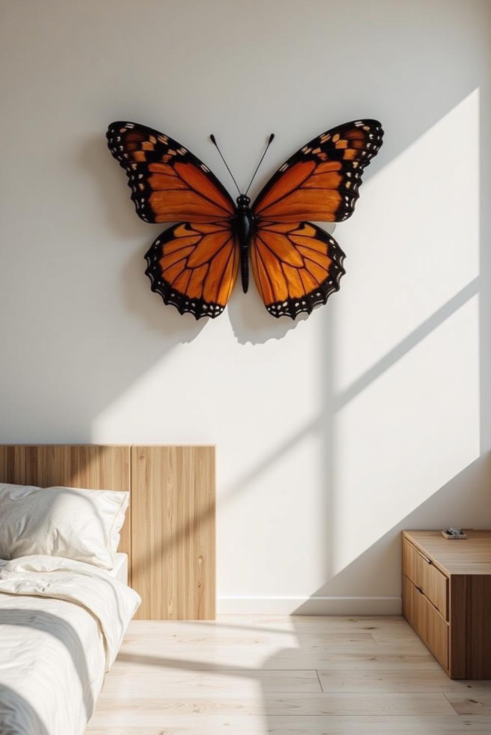 Elegant Butterfly Bedroom: 3D Butterfly Wall Art