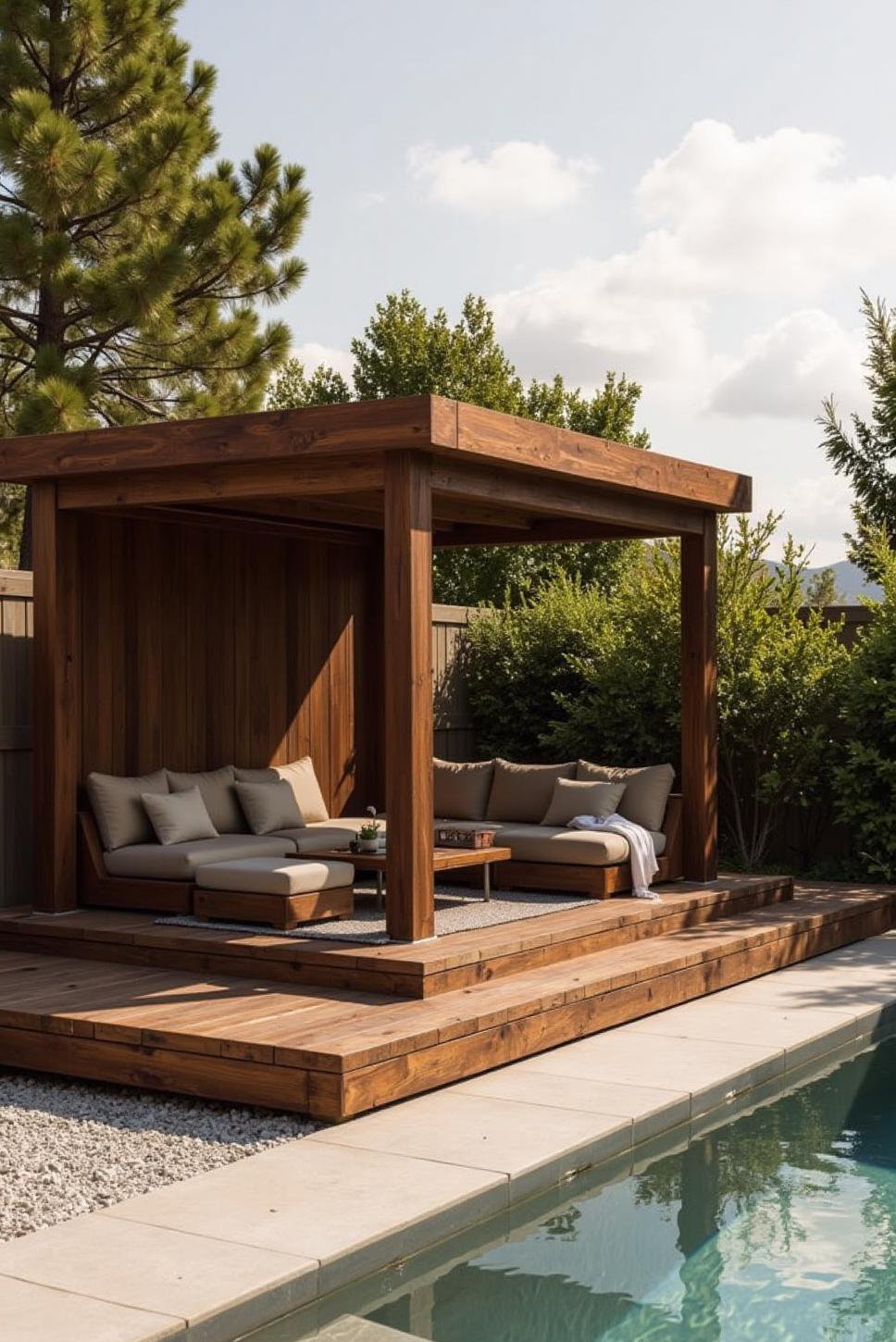 Modern Gazebo: Minimalist Cedar Wood Design