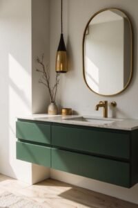 green and gold bathroom ideas