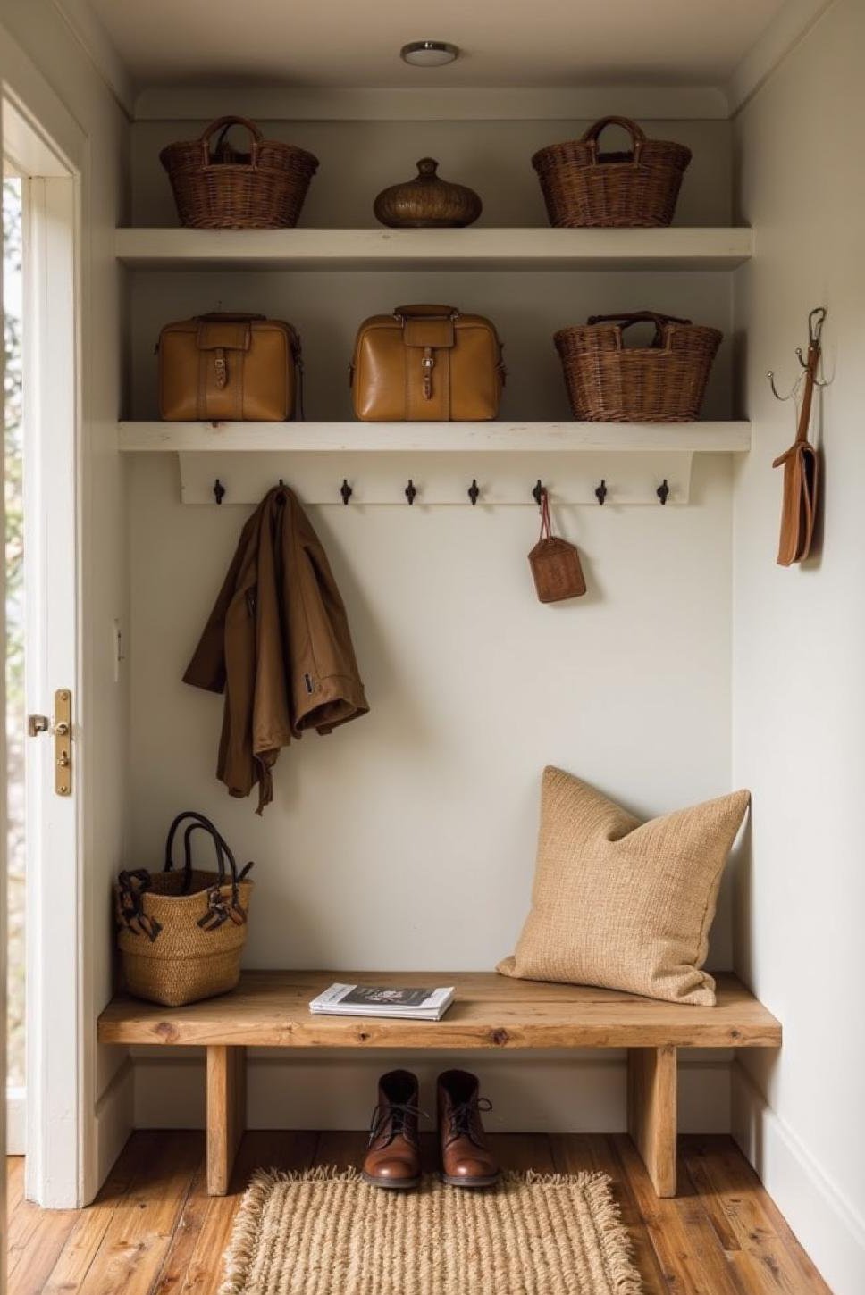 Functional Minimalist Mudroom: Simple & Efficient Design