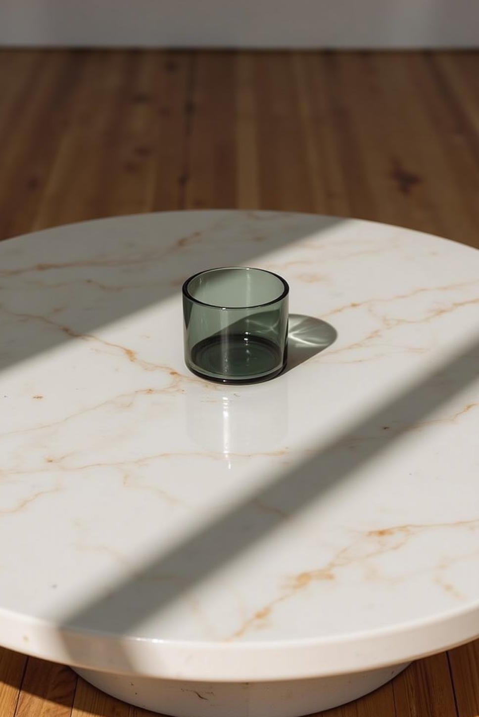 Sculptural Glass Centerpiece: Minimalist Coffee Table Decor