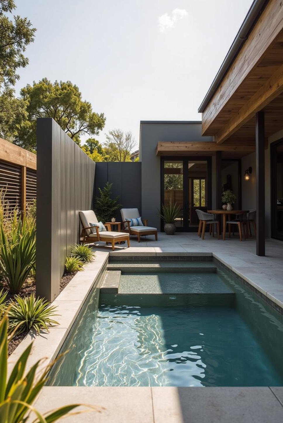 Sleek Grey Aluminum Pool Fence: Modern Design