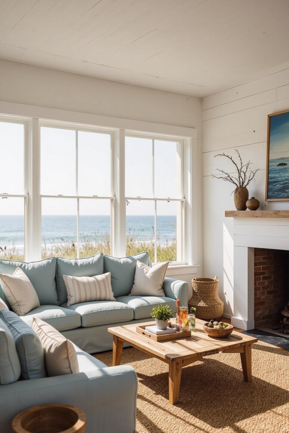 Modern Beach House Living Room: Coastal Calm