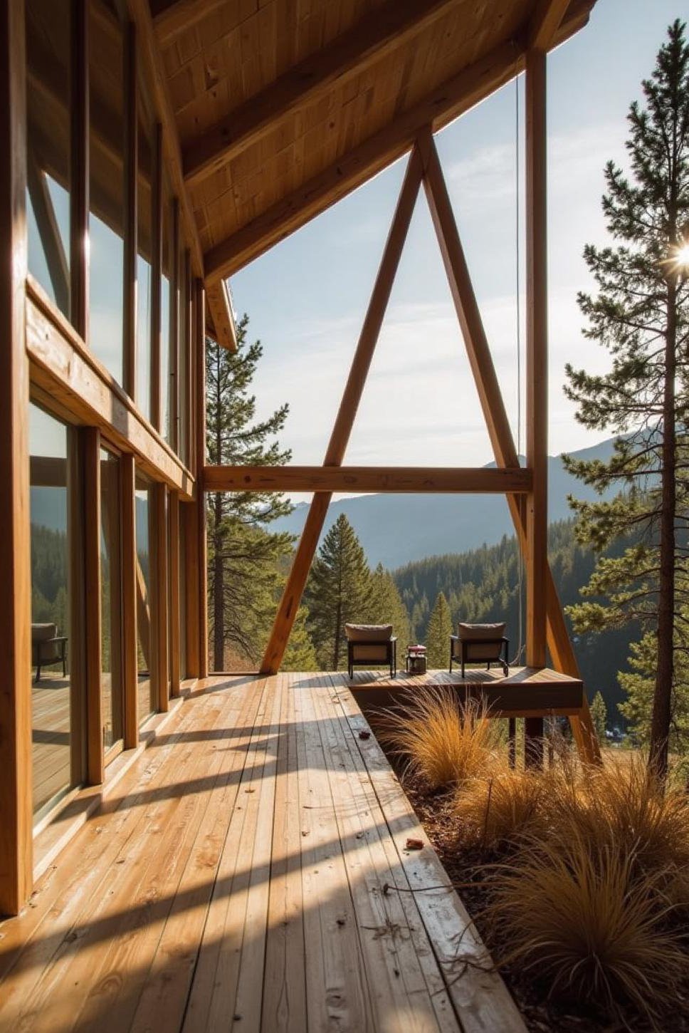 Modern A-Frame Cabin: Expansive Glass & Views