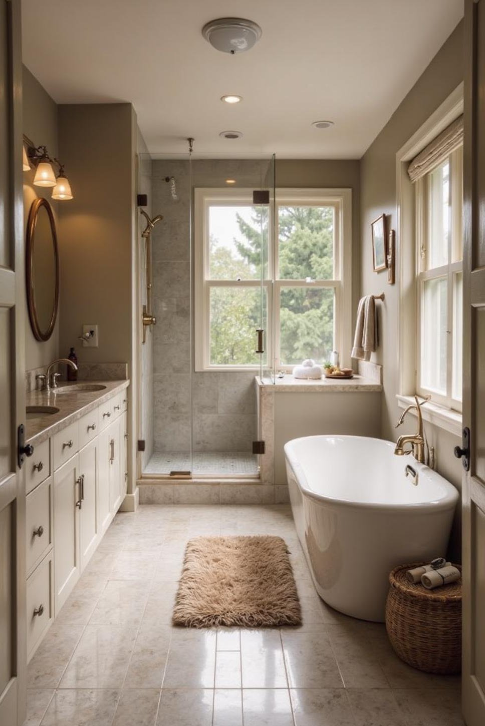 Luxurious Taupe Bathroom: Gray & Beige Design