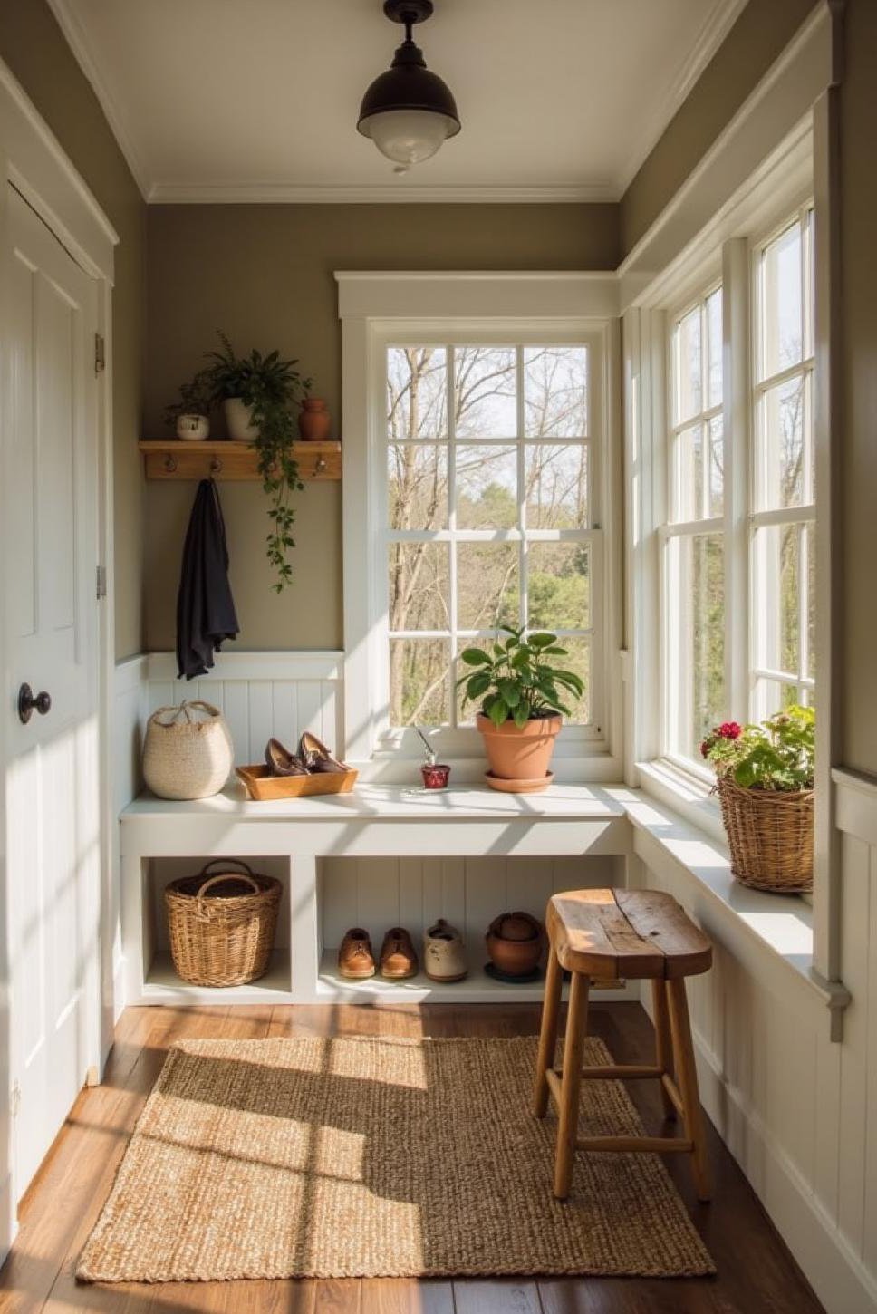 Bright & Airy Mudroom Remodel:  Natural Light Design