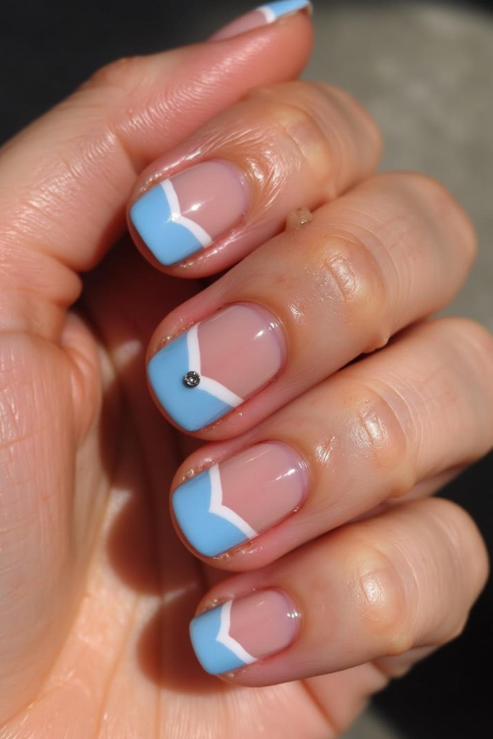 Baby Blue French Manicure: Valentine Nail Designs