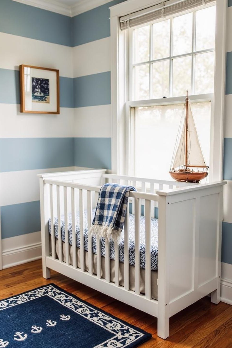 Coastal Baby Nursery: Blue & White Nautical Theme