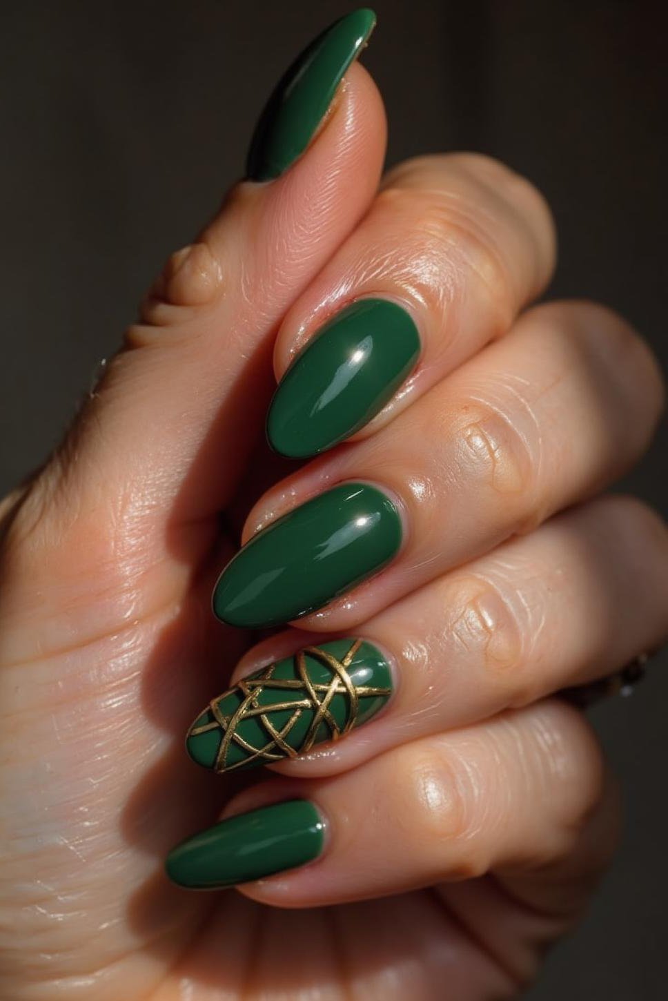 Elegant Green St. Patrick's Day Nails with Celtic Knots