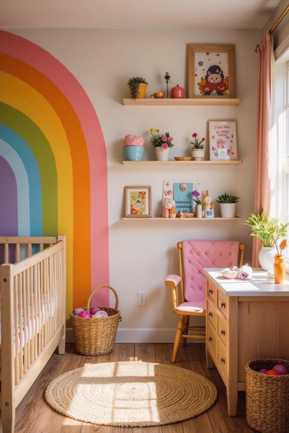 Rainbow Girl Nursery: Bright & Playful Design